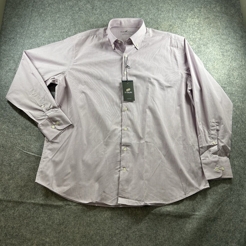 Horn Legend Shirt Mens 2XL Performance Luxury Sport Button Down White Red Navy